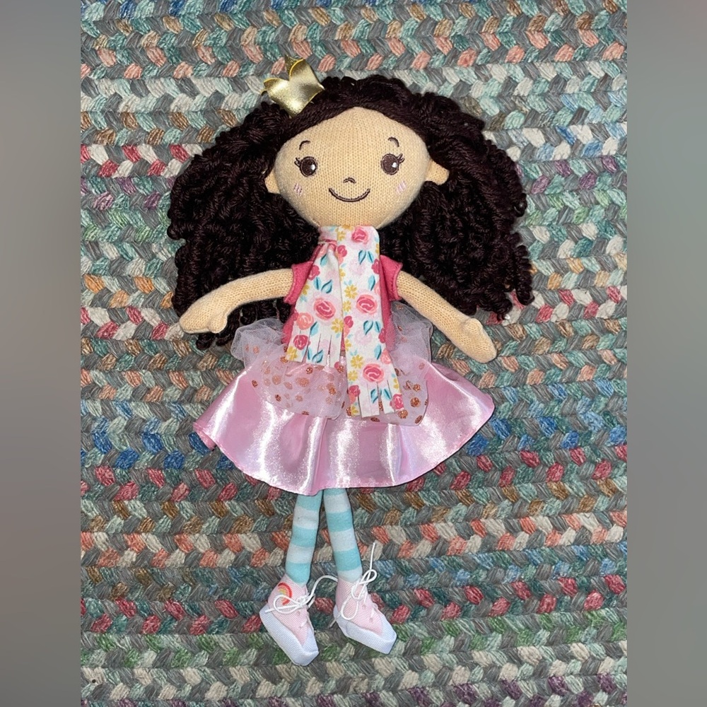 Sunny Days Hopscotch Lane Doll Plush Toy Brown Curly Hair With Crown